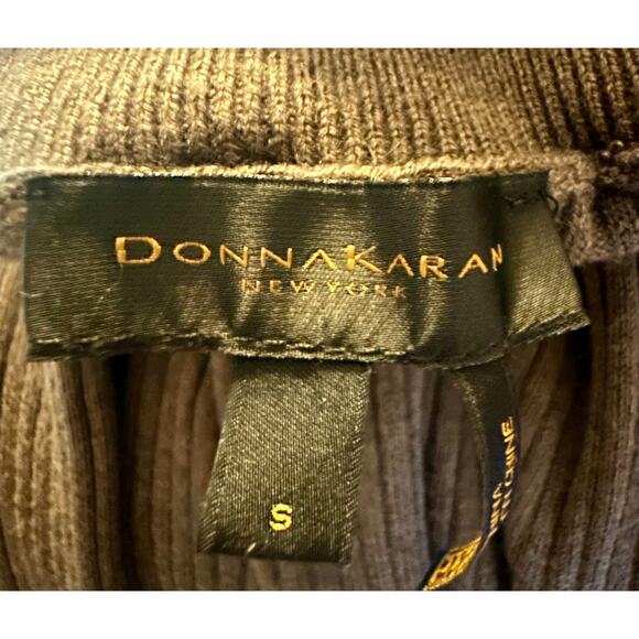 Donna Karan New York Brown Ribbed Turtleneck Sweater Dress Midi Size S - Picture 2 of 4